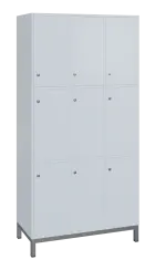 SBS-3333 šatní skříň 9-boxová, 1800x900x400 mm, kovové nohy, bílá